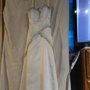 Fiesta Ivory Strapless Beaded Wedding, Prom, Formal Affair Gown